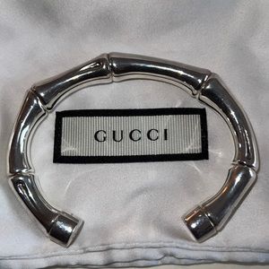 GUCCI Cuff Bamboo Bracelet in Sterling Silver
